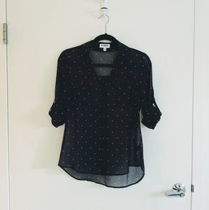 Express Portofino Navy Blue Printed Dress Shirt XS